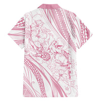 Sharks Couple Dreamy Polynesians Floral Sea Hawaiian Shirt Pink - Polynesian Pride
