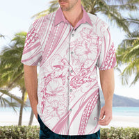 Sharks Couple Dreamy Polynesians Floral Sea Hawaiian Shirt Pink - Polynesian Pride