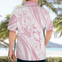 Sharks Couple Dreamy Polynesians Floral Sea Hawaiian Shirt Pink - Polynesian Pride
