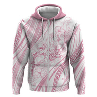 Sharks Couple Dreamy Polynesians Floral Sea Hoodie Pink LT7 Zip Hoodie Pink - Polynesian Pride