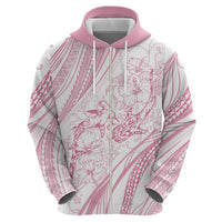 Sharks Couple Dreamy Polynesians Floral Sea Hoodie Pink LT7 - Polynesian Pride