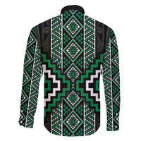 Jade Tukutuku Pattern Aotearoa Family Matching Off Shoulder Maxi Dress and Hawaiian Shirt Niho Taniwha and Puhoro Motifs LT7 - Polynesian Pride