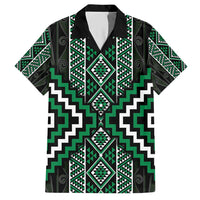 Jade Tukutuku Pattern Aotearoa Hawaiian Shirt Niho Taniwha and Puhoro Motifs