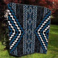 Azure Tukutuku Pattern Aotearoa Quilt Niho Taniwha and Puhoro Motifs LT7 - Polynesian Pride