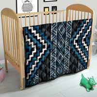 Azure Tukutuku Pattern Aotearoa Quilt Niho Taniwha and Puhoro Motifs LT7 - Polynesian Pride