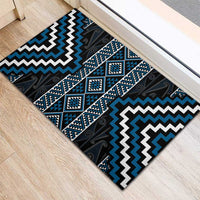 Azure Tukutuku Pattern Aotearoa Rubber Doormat Niho Taniwha and Puhoro Motifs LT7 - Polynesian Pride