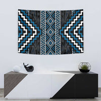 Azure Tukutuku Pattern Aotearoa Tapestry Niho Taniwha and Puhoro Motifs