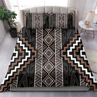 Classic Tukutuku Pattern Aotearoa Bedding Set Niho Taniwha and Puhoro Motifs
