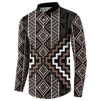 Classic Tukutuku Pattern Aotearoa Button Sweatshirt Niho Taniwha and Puhoro Motifs LT7 - Polynesian Pride
