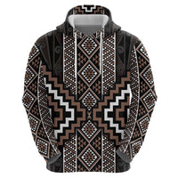 Classic Tukutuku Pattern Aotearoa Hoodie Niho Taniwha and Puhoro Motifs