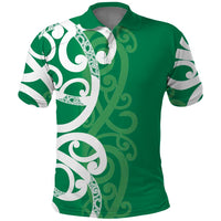 Pounamu Green Maori Polo Shirt Koru Kowhaiwhai - Polynesian Pride