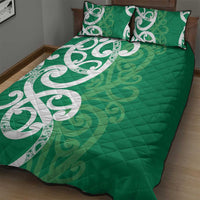 Pounamu Green Maori Quilt Bed Set Koru Kowhaiwhai - Polynesian Pride