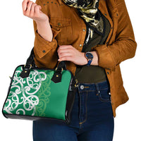 Pounamu Green Maori Shoulder Handbag Koru Kowhaiwhai LT7 - Polynesian Pride