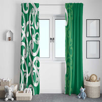 Pounamu Green Maori Window Curtain Koru Kowhaiwhai LT7 - Polynesian Pride