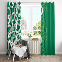 Pounamu Green Maori Window Curtain Koru Kowhaiwhai LT7 - Polynesian Pride