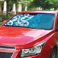 Azure Blue Maori Auto Sun Shade Koru Kowhaiwhai - Polynesian Pride