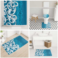 Azure Blue Maori Bathroom Set Koru Kowhaiwhai LT7 - Polynesian Pride