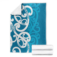Azure Blue Maori Blanket Koru Kowhaiwhai LT7 - Polynesian Pride