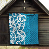 Azure Blue Maori Quilt Koru Kowhaiwhai LT7 - Polynesian Pride
