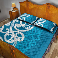 Azure Blue Maori Quilt Bed Set Koru Kowhaiwhai - Polynesian Pride