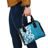 Azure Blue Maori Shoulder Handbag Koru Kowhaiwhai LT7 - Polynesian Pride