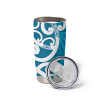Azure Blue Maori Tumbler Cup Koru Kowhaiwhai LT7 - Polynesian Pride