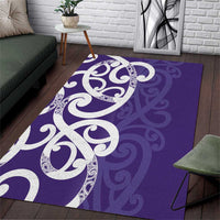 Violet Green Maori Area Rug Koru Kowhaiwhai LT7 Violet - Polynesian Pride