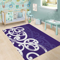 Violet Green Maori Area Rug Koru Kowhaiwhai LT7 - Polynesian Pride