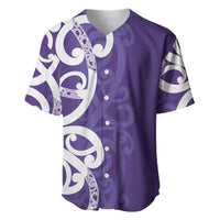 Violet Green Maori Baseball Jersey Koru Kowhaiwhai - Polynesian Pride