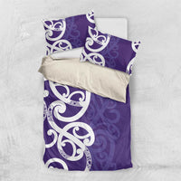 Violet Green Maori Bedding Set Koru Kowhaiwhai - Polynesian Pride