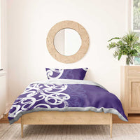 Violet Green Maori Bedding Set Koru Kowhaiwhai - Polynesian Pride