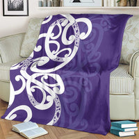 Violet Green Maori Blanket Koru Kowhaiwhai LT7 - Polynesian Pride