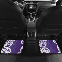 Violet Green Maori Car Mats Koru Kowhaiwhai LT7 Set 2pcs - Back Violet - Polynesian Pride