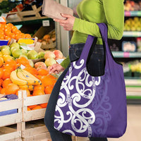 Violet Green Maori Grocery Bag Koru Kowhaiwhai LT7 - Polynesian Pride