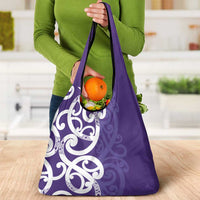 Violet Green Maori Grocery Bag Koru Kowhaiwhai LT7 - Polynesian Pride