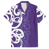 Violet Green Maori Hawaiian Shirt Koru Kowhaiwhai - Polynesian Pride