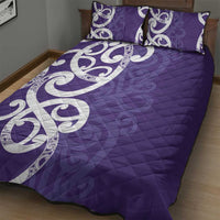 Violet Green Maori Quilt Bed Set Koru Kowhaiwhai - Polynesian Pride