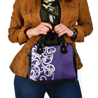 Violet Green Maori Shoulder Handbag Koru Kowhaiwhai LT7 - Polynesian Pride