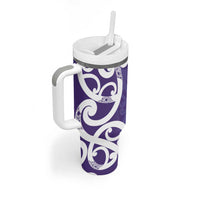Violet Green Maori Tumbler With Handle Koru Kowhaiwhai LT7 - Polynesian Pride