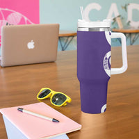 Violet Green Maori Tumbler With Handle Koru Kowhaiwhai LT7 - Polynesian Pride