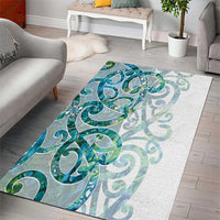 Paua Shell Maori Area Rug Koru Kowhaiwhai LT7 - Polynesian Pride