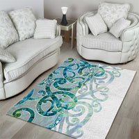 Paua Shell Maori Area Rug Koru Kowhaiwhai LT7 - Polynesian Pride