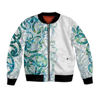 Paua Shell Maori Bomber Jacket Koru Kowhaiwhai - Polynesian Pride