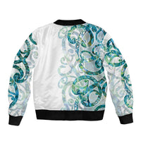 Paua Shell Maori Bomber Jacket Koru Kowhaiwhai - Polynesian Pride