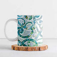 Paua Shell Maori Ceramic Mug Koru Kowhaiwhai - Polynesian Pride