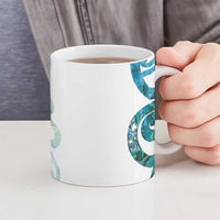 Paua Shell Maori Ceramic Mug Koru Kowhaiwhai - Polynesian Pride