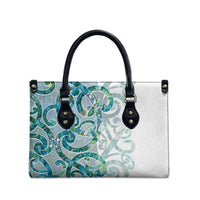 Paua Shell Maori Leather Bag Koru Kowhaiwhai LT7 - Polynesian Pride
