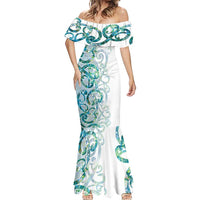 Paua Shell Maori Mermaid Dress Koru Kowhaiwhai - Polynesian Pride