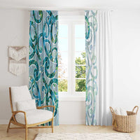 Paua Shell Maori Window Curtain Koru Kowhaiwhai LT7 - Polynesian Pride
