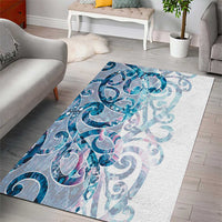 Turquoise Paua Shell Maori Area Rug Koru Kowhaiwhai LT7 - Polynesian Pride